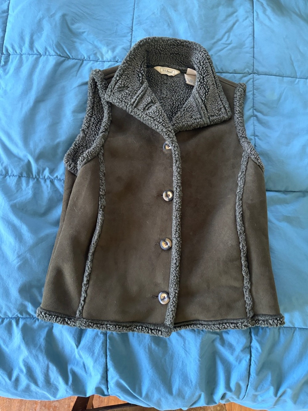 LL Bean faux shearling vest